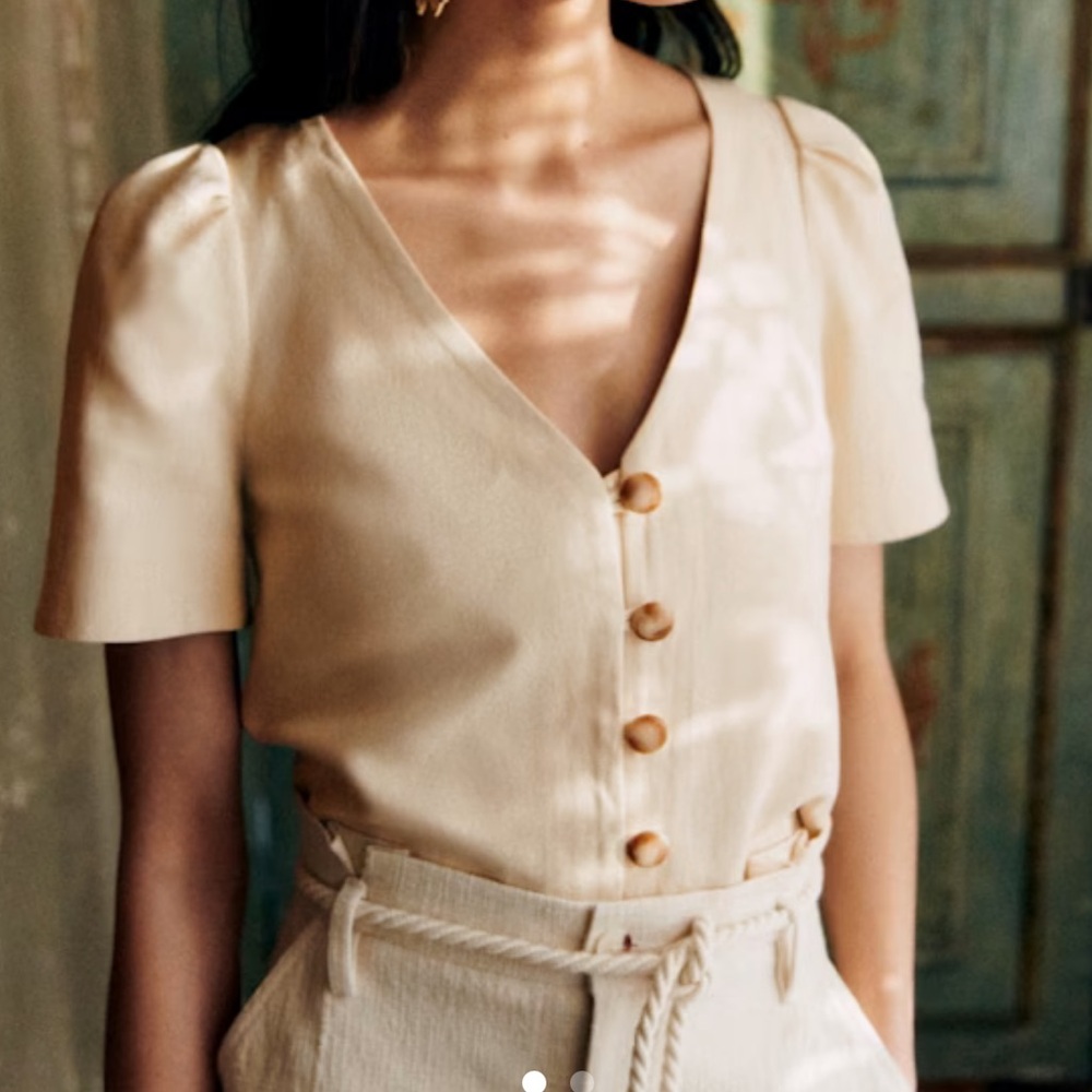 Sezane Nevi Blouse Ivory Size 4/36